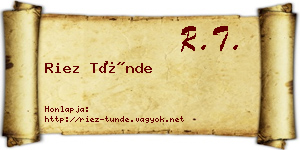 Riez Tünde névjegykártya